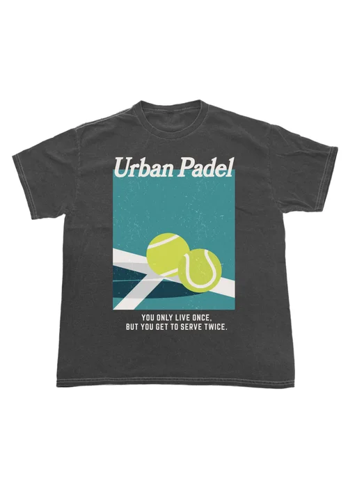 Spiral Galaxy Urban Padel Charcoal Graphic Washed T-Shirt - S Image 1