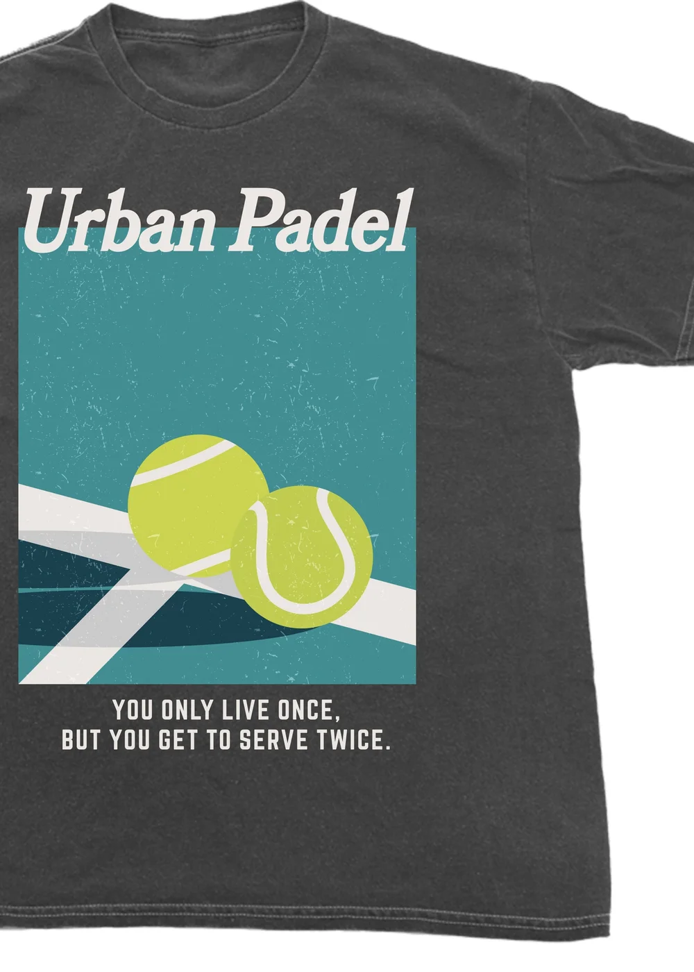 Spiral Galaxy Urban Padel Charcoal Graphic Washed T-Shirt - S Image 2