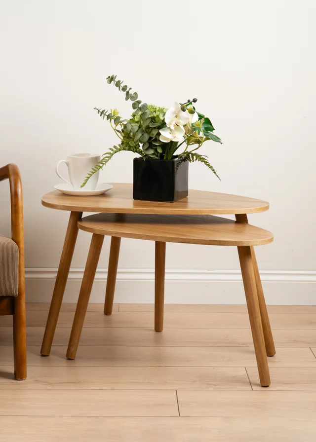 Scottish Everlastings Set of 2 Wooden Oval Tables