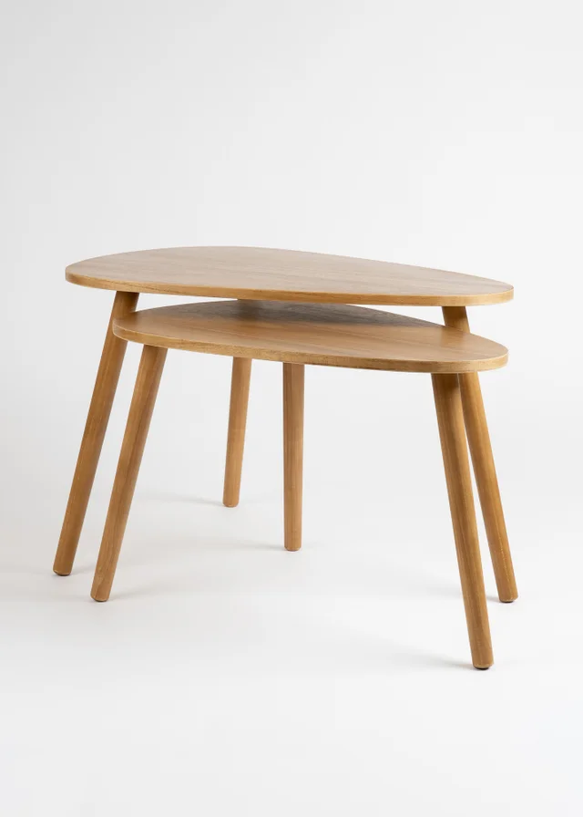 Scottish Everlastings Set of 2 Wooden Oval Tables