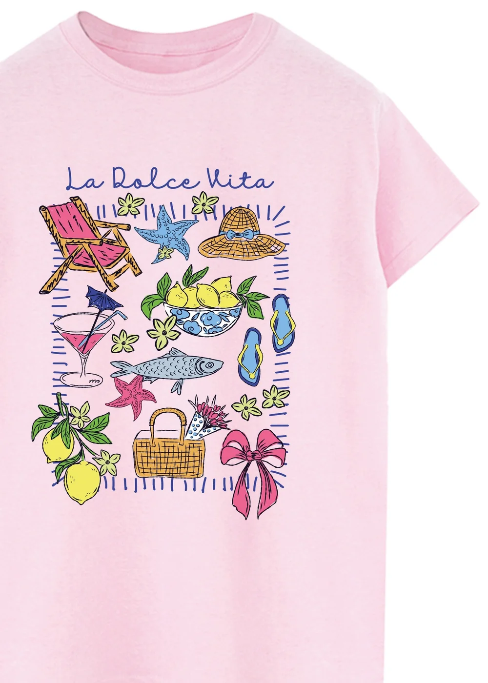 Spiral Galaxy La Dolce Vita Pink Graphic Boyfriend Fit T-Shirt - M Image 2