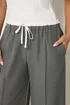 PixieGirl Petite Grey Contrast Waist Wide Leg Trousers - 12/L27 Image 4