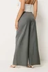 PixieGirl Petite Grey Contrast Waist Wide Leg Trousers - 12/L27 Image 3