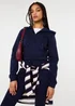 Pink Vanilla Navy Zip Up Cropped Hoodie - L Image 1