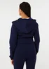 Pink Vanilla Navy Zip Up Cropped Hoodie - L Image 5