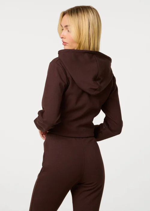 Pink Vanilla Brown Zip Up Cropped Hoodie - S Image 4