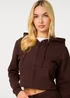 Pink Vanilla Brown Zip Up Cropped Hoodie - S Image 3