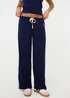 Pink Vanilla Navy Lisbon Wide Leg Trousers - L Image 2