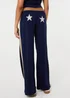 Pink Vanilla Navy Lisbon Wide Leg Trousers - L Image 4