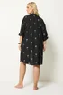 Yours Curve Black & Gold Palm Tree Shirt Dress - 26-28 Image 3