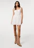 Pink Vanilla White Broderie Milkmaid Skater Dress - L Image 3