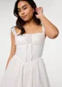 Pink Vanilla White Broderie Milkmaid Skater Dress - L Image 4