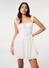 Pink Vanilla White Broderie Milkmaid Skater Dress - L Image 2