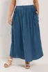 Yours Curve Blue Chambray Midi Skirt - 14 Image 1