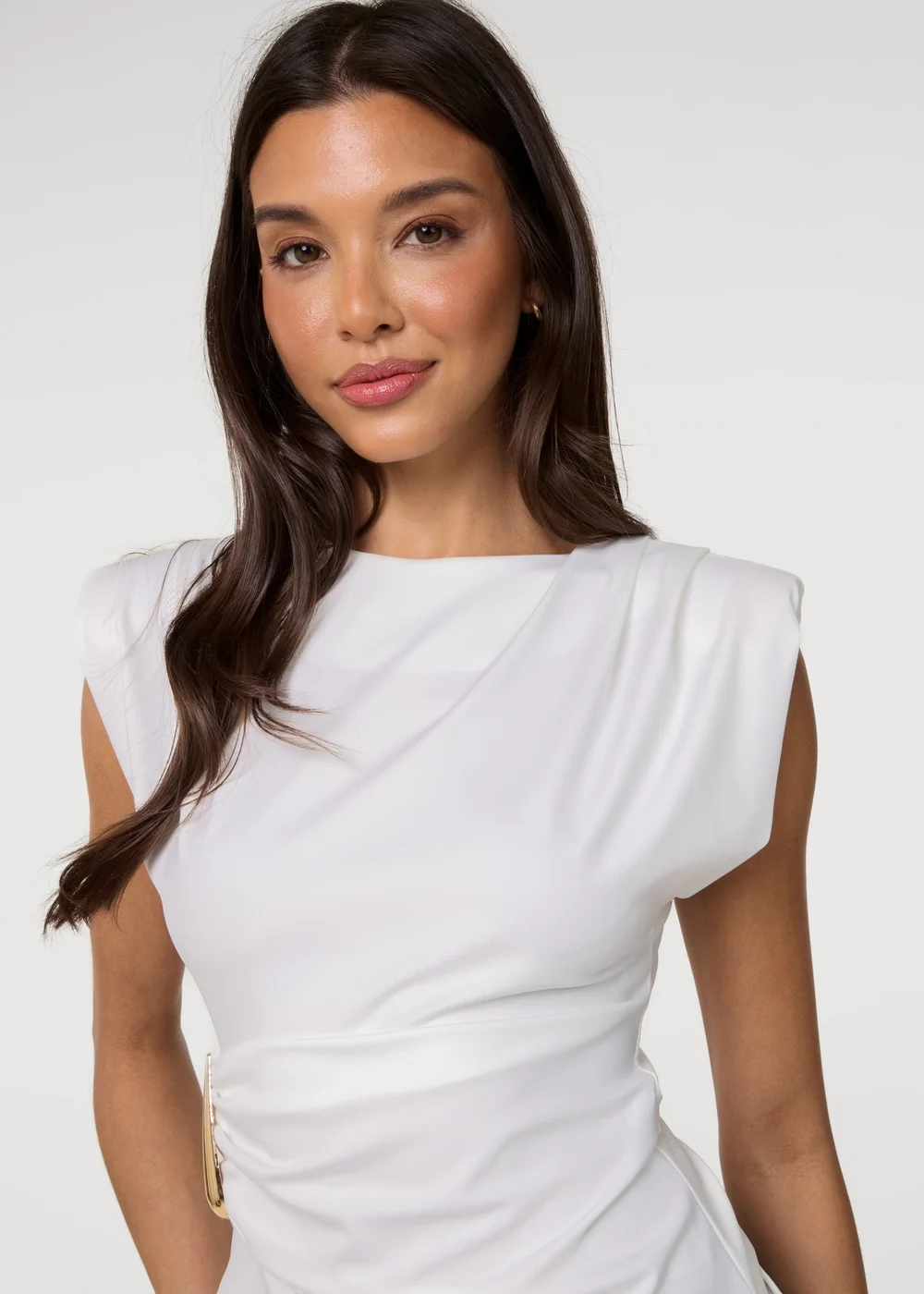 Pink Vanilla Ivory Shoulder Pad With Buckle Jersey Top - M/L Image 3