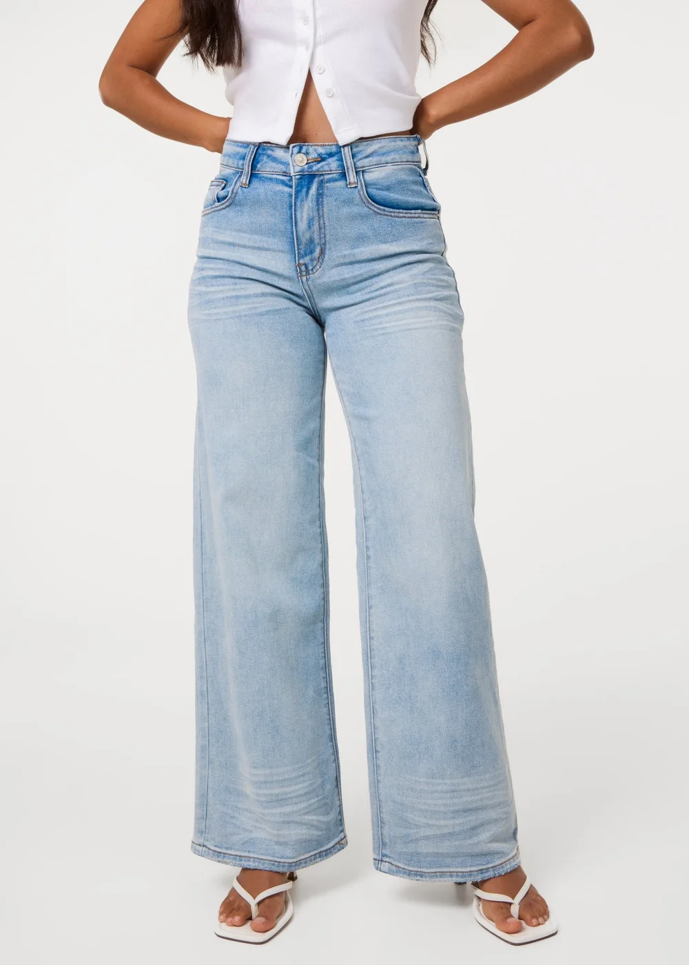 Pink Vanilla Blue Whisker Wide Leg Jeans - XL Image 2