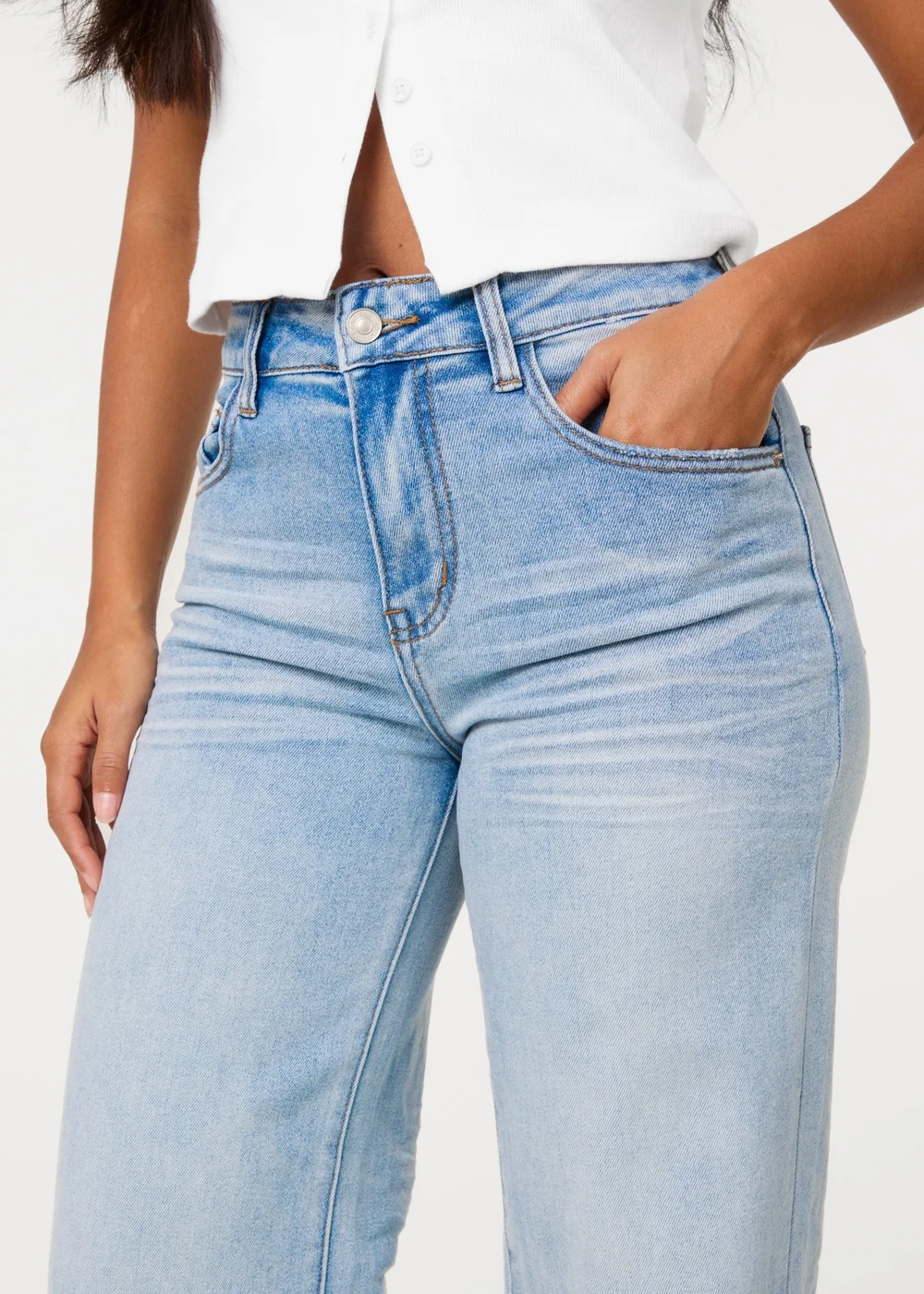 Pink Vanilla Blue Whisker Wide Leg Jeans - XL Image 3