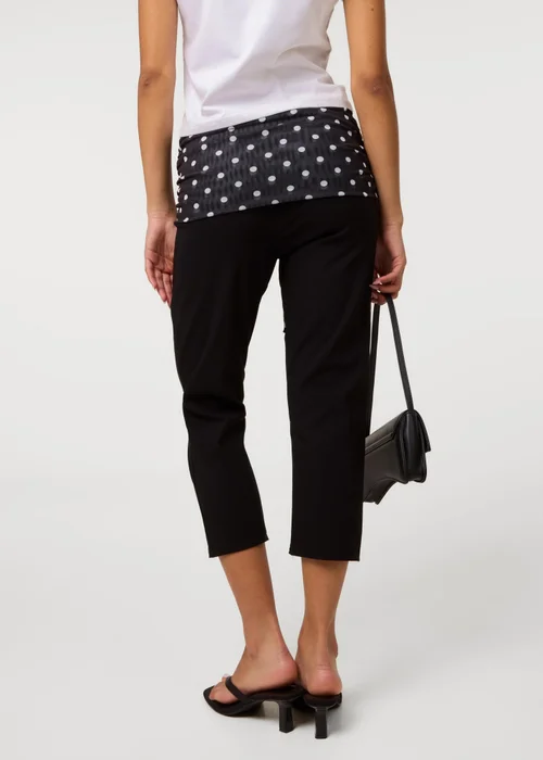 Pink Vanilla Black Mesh Polka Dot Tie Capri Trousers - S/M Image 4