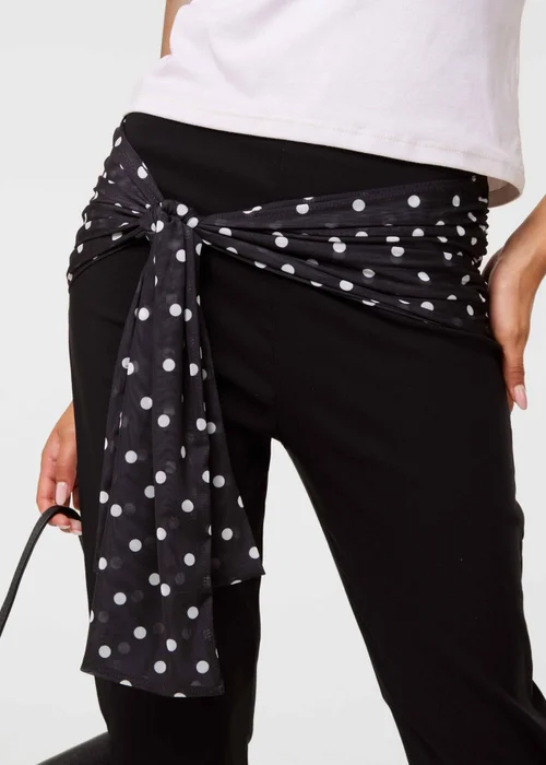 Pink Vanilla Black Mesh Polka Dot Tie Capri Trousers - S/M Image 3
