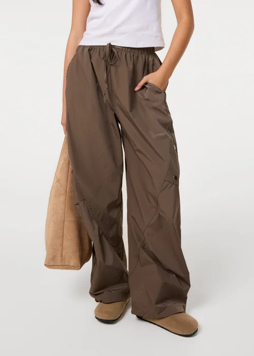 Pink Vanilla Khaki Pocket Detail Wide Leg Cargo Trousers - S/M Image 2