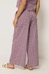 PixieGirl Petite Set Burgundy Red Gingham Cotton Top & Wide Leg Trousers - 14 Image 3