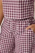 PixieGirl Petite Set Burgundy Red Gingham Cotton Top & Wide Leg Trousers - 14 Image 4