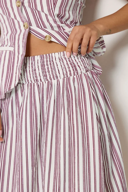 PixieGirl Petite Set Burgundy Red Stripe Cami & Maxi Skirt - 14 Image 5