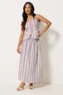 PixieGirl Petite Set Burgundy Red Stripe Cami & Maxi Skirt - 14 Image 1