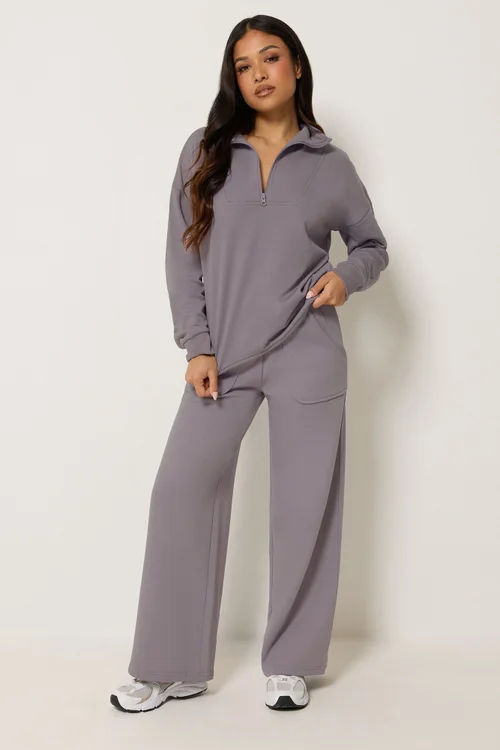 PixieGirl Petite Lilac Purple Wide Leg Joggers - 6/L27 Image 1