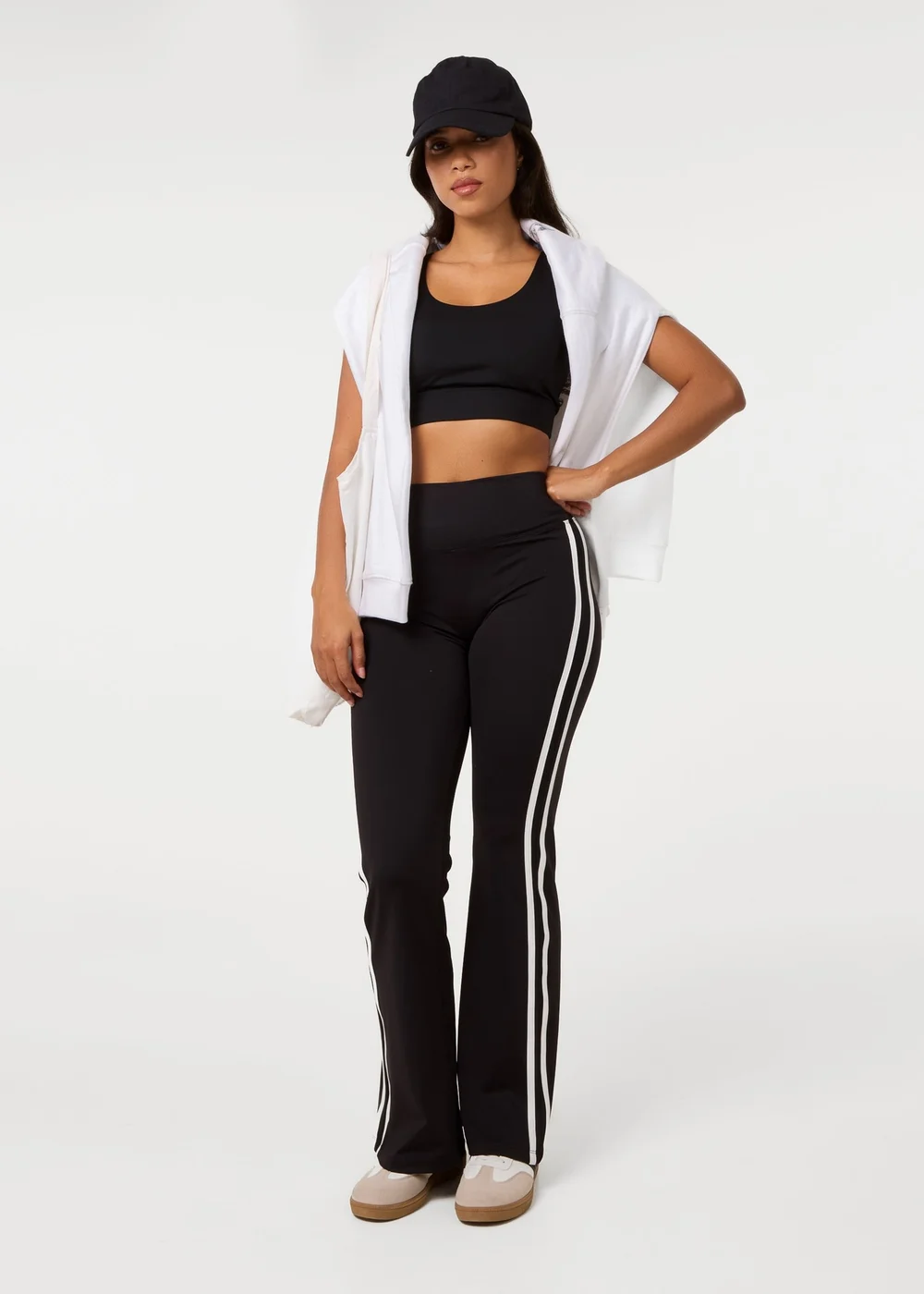 Pink Vanilla Black Contrast Trim Active Flares - M Image 3