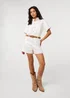 Pink Vanilla White Pocket Detail Denim Playsuit - 6 Image 1