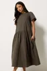 PixieGirl Petite Chocolate Brown Cotton Poplin Maxi Dress - 12 Image 2