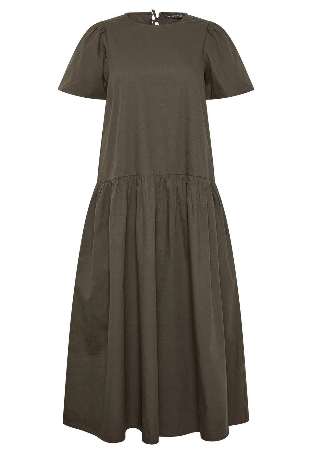 PixieGirl Petite Chocolate Brown Cotton Poplin Maxi Dress - 12 Image 5