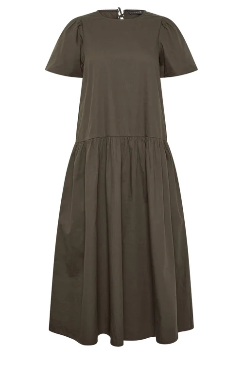 PixieGirl Petite Chocolate Brown Cotton Poplin Maxi Dress - 12 Image 5