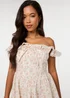 Pink Vanilla Cream Ditsy Off The Shoulder Mini Dress - 10 Image 4