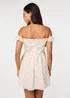 Pink Vanilla Cream Ditsy Off The Shoulder Mini Dress - 10 Image 5
