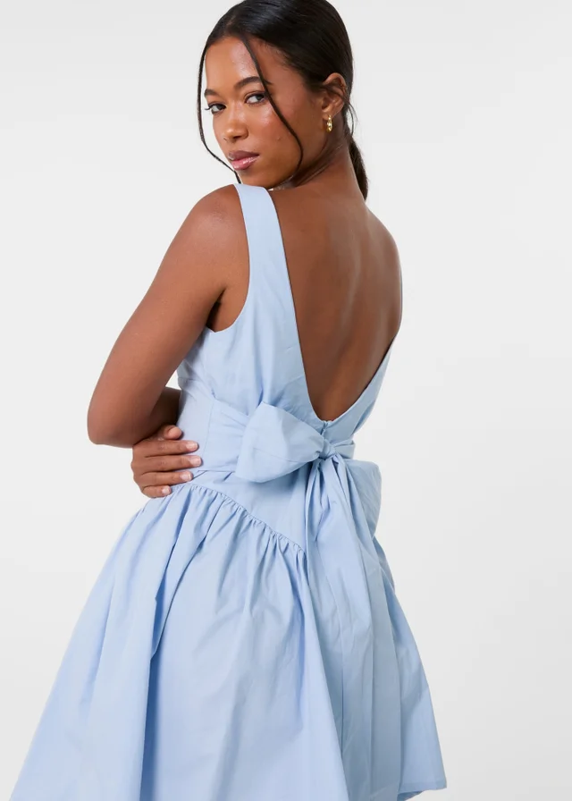 Pink Vanilla Blue Bow Back Mini Dress