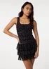 Pink Vanilla Black Polka Dot Square Neck Mesh Dress - M Image 2
