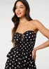 Pink Vanilla Black Polka Dot Print Bandeau Dress - One Size Image 3