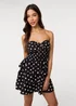 Pink Vanilla Black Polka Dot Print Bandeau Dress - One Size Image 2