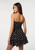 Pink Vanilla Black Polka Dot Print Bandeau Dress - One Size Image 4