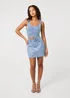 Pink Vanilla Blue Diamante Denim Skirt - 8 Image 1