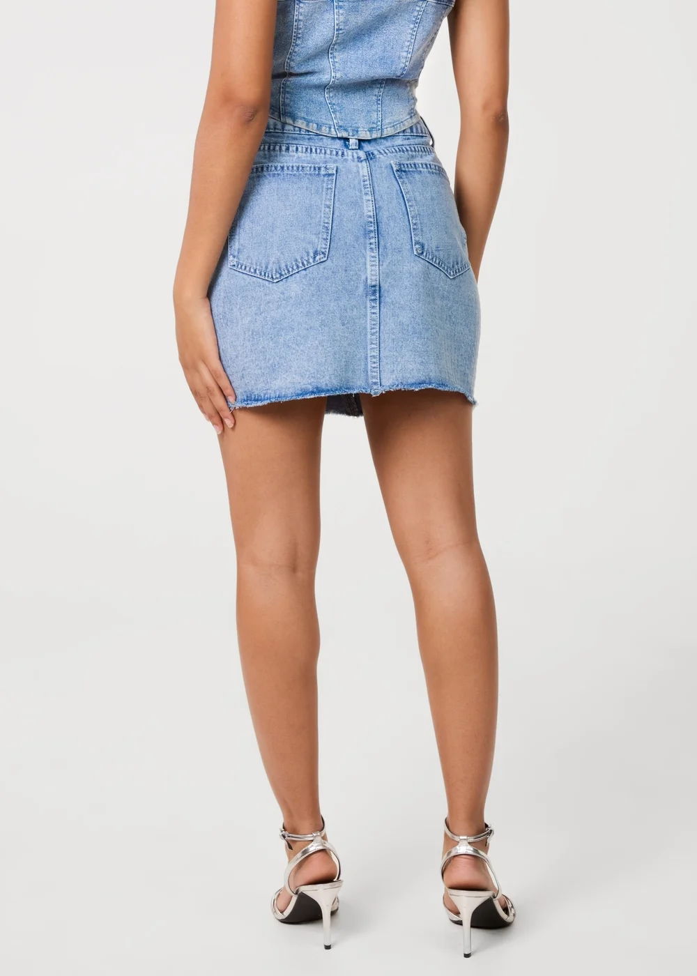 Pink Vanilla Blue Diamante Denim Skirt - 8 Image 4