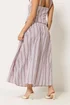 PixieGirl Petite Burgundy Red Stripe Maxi Skirt - 10 Image 3