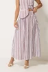 PixieGirl Petite Burgundy Red Stripe Maxi Skirt - 10 Image 2