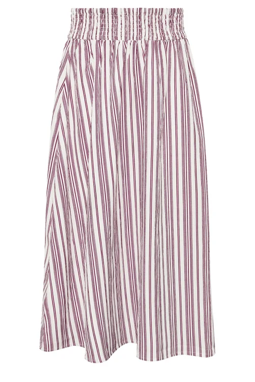 PixieGirl Petite Burgundy Red Stripe Maxi Skirt - 10 Image 5