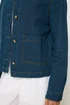 PixieGirl Petite Indigo Blue Collarless Denim Jacket - 12 Image 4