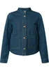 PixieGirl Petite Indigo Blue Collarless Denim Jacket - 12 Image 5