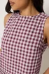 PixieGirl Petite Burgundy Red Cotton Gingham Top - 18 Image 5