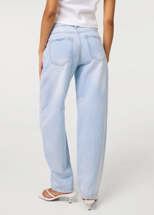 Pink Vanilla Blue Ripped Washed Barrel Jeans - 6 Image 4